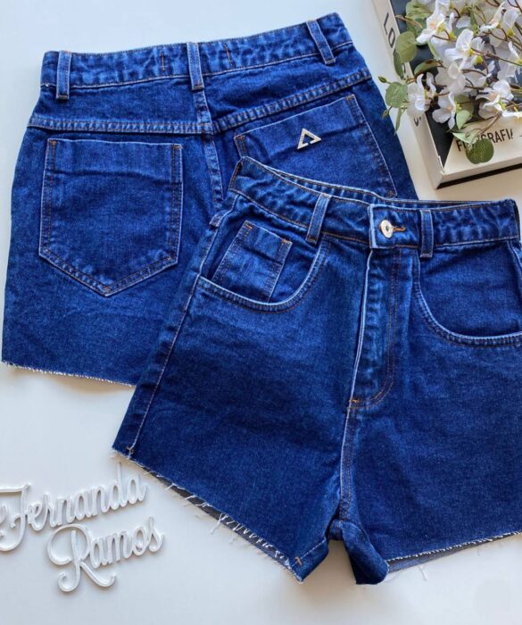 Short Jeans Feminino Mom Lavagem Escura 282 - Fernanda Ramos Store