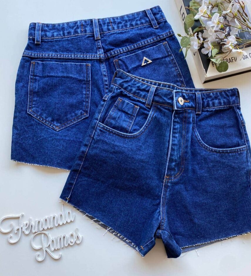 Short Jeans Feminino Mom Lavagem Escura 282 - Fernanda Ramos Store