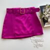 Short Saia Feminino Alfaiataria com Cinto Maya Fúcsia Fernanda Ramos Store