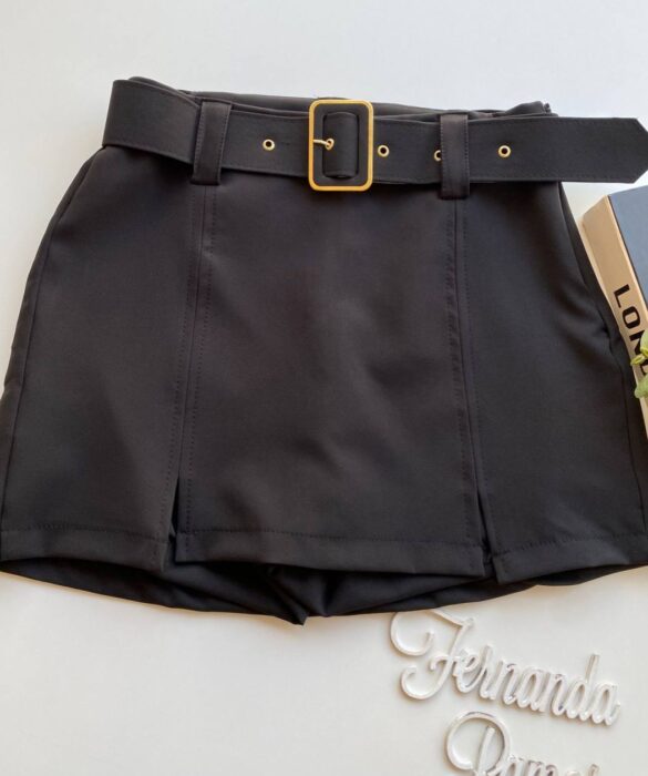 fernandaramosstore com br Short Saia Feminino Alfaiataria com Cinto Maya Preto 1