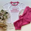 T-shirt Manga Curta Muse Intention Branca Detalhe Rosa - Fernanda Ramos Store