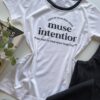 T-shirt Manga Curta Muse Intention Branca Detalhe Preto - Fernanda Ramos Store