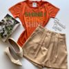 T-shirt Manga Curta Shine Shine Shine Laranja - Fernanda Ramos Store