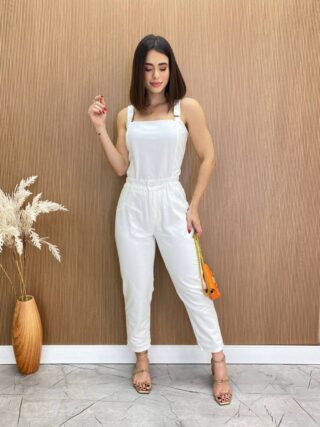 Top Cropped Feminino sem Bojo com Lastex Sarja Branco - Fernanda Ramos Store