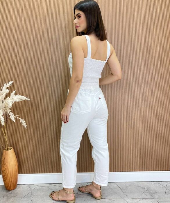 fernandaramosstore com br Top Cropped Feminino sem Bojo com Lastex Sarja Branco 3