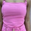 fernandaramosstore com br Top Cropped Feminino sem Bojo com Lastex Sarja Rosa 1