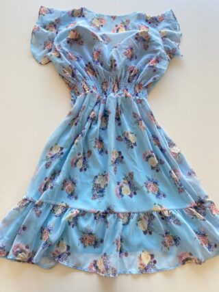 Vestido Curto com Bojo Amanda Estampado Floral Azul - Fernanda Ramos Store