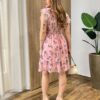 Vestido Curto com Bojo Amanda Estampado Floral Rosa - Fernanda Ramos Store