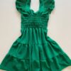 Vestido Curto com Bojo Crepe Duna Detalhe Plissado Verde - Fernanda Ramos Store