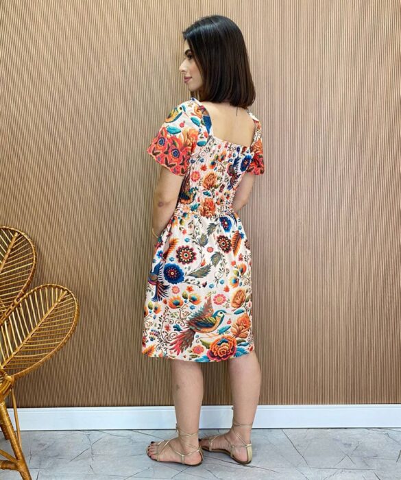 Vestido Curto sem Bojo Liz com Lastex Estampa Floral - Fernanda Ramos Store