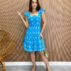 Vestido Feminino Curto Juliana com Bojo Bordado Azul - Fernanda Ramos Store