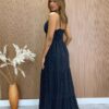 fernandaramosstore com br Vestido Longo com Bojo Alça Regulável Diana Poá Preto 2