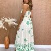 fernandaramosstore com br Vestido Longo com Bojo Camily com Amarração Estampado Verde 1