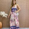 Vestido Longo sem Bojo Milena Alça Regulável Estampa Floral - Fernanda Ramos Store