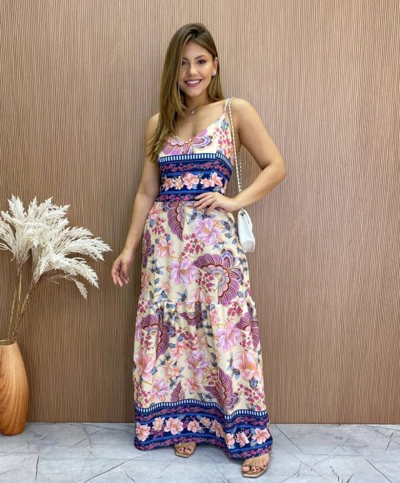 Vestido maxi best sale floral frescor