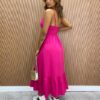 Vestido Longuete com Bojo e Botões Alça Regulável Pink - Fernanda Ramos Store