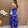 Vestido Longuete sem Bojo Alça Regulável Jade Estampado Azul - Fernanda Ramos Store