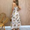 Vestido Midi com Bojo e Abertura Luiza Estampa Floral - Fernanda Ramos Store