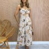 Vestido Midi com Bojo e Abertura Luiza Estampa Floral - Fernanda Ramos Store