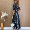 fernandaramosstore com br Vestido Midi sem Bojo Laura com Lastex Estampa Floral Preto 2