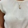 Blusa Feminina Melissa Creme com Detalhe - Fernanda Ramos Store