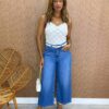 Calça Jeans Feminina Wide Leg Cropped 015512 - Fernanda Ramos Store