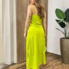 Conjunto Feminino Allana Cropped sem Bojo e Saia Midi Verde Lima - Fernanda Ramos Store