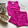 Conjunto Feminino Ayla Cropped sem Bojo e Short Fúcsia - Fernanda Ramos Store