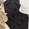 Conjunto Feminino Ayla Cropped sem Bojo e Short Preto - Fernanda Ramos Store