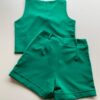 Conjunto Feminino Ayla Cropped sem Bojo e Short Verde Bandeira - Fernanda Ramos Store