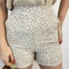 Conjunto Feminino Blusa Manga Curta e Short com Detalhe Bege - Fernanda Ramos Store