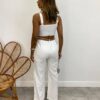 Conjunto Feminino Fernanda Cropped sem Bojo e Calça Branco - Fernanda Ramos Store