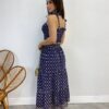 Conjunto Feminino Lara Bordado Cropped e Saia Midi Azul Marinho - Fernanda Ramos Store