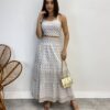 Conjunto Feminino Lara Bordado Cropped e Saia Midi Branco - Fernanda Ramos Store