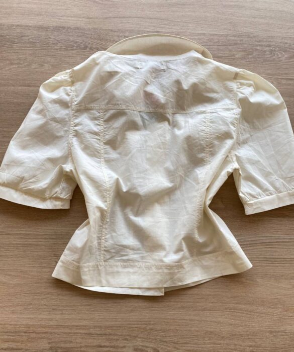 Cropped Camisa Feminino com Aplicações Off White - Fernanda Ramos Store