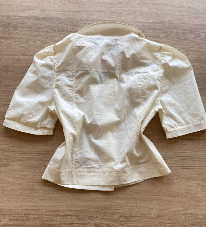 Cropped Camisa Feminino com Aplicações Off White - Fernanda Ramos Store