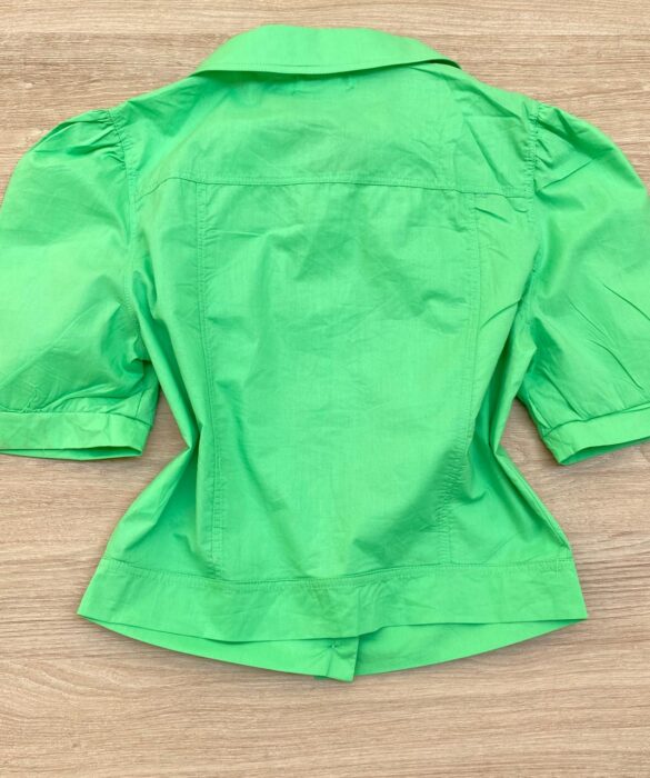 Cropped Camisa Feminino com Aplicações Verde - Fernanda Ramos Store