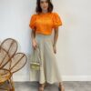 Cropped Feminino sem Bojo Alongado Guipir Laranja - Fernanda Ramos Store