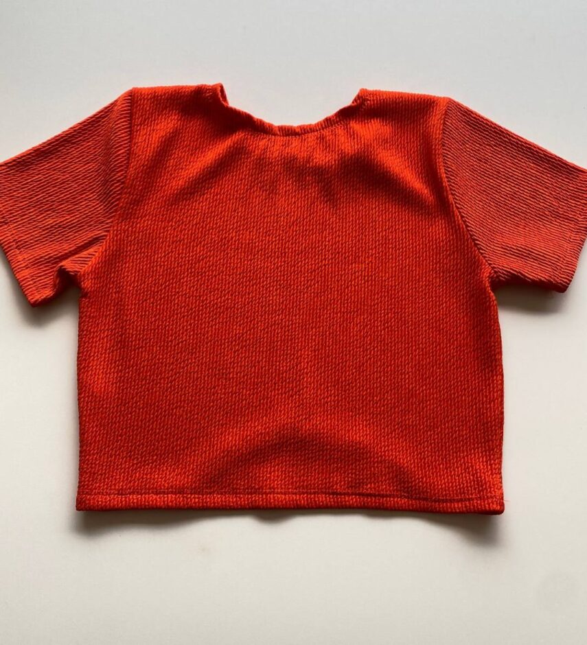 Cropped Feminino sem Bojo Julia Malha Canelada Laranja - Fernanda Ramos Store