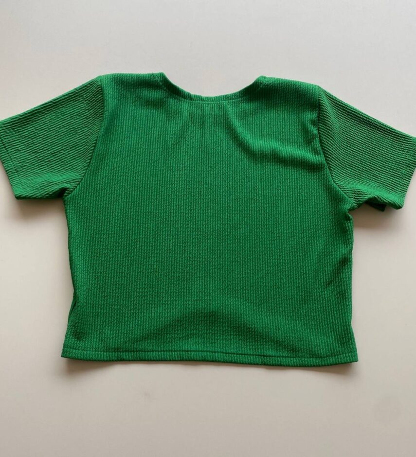 Cropped Feminino sem Bojo Julia Malha Canelada Verde - Fernanda Ramos Store