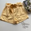 Short Feminino Clochard com Amarração Sarja Amarelo - Fernanda Ramos Store