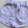 Short Feminino Clochard com Amarração Sarja Branco - Fernanda Ramos Store