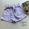 Short Feminino Clochard com Amarração Sarja Branco - Fernanda Ramos Store