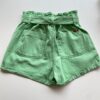 Short Feminino Clochard com Amarração Sarja Verde - Fernanda Ramos Store