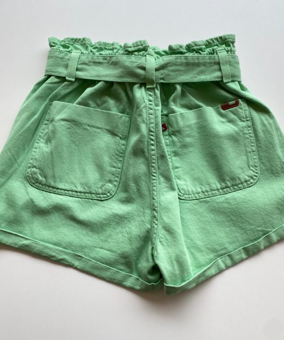 Short Feminino Clochard com Amarração Sarja Verde - Fernanda Ramos Store