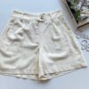 Short Feminino Linho com Bolsos Sabrina Off White - Fernanda Ramos Store