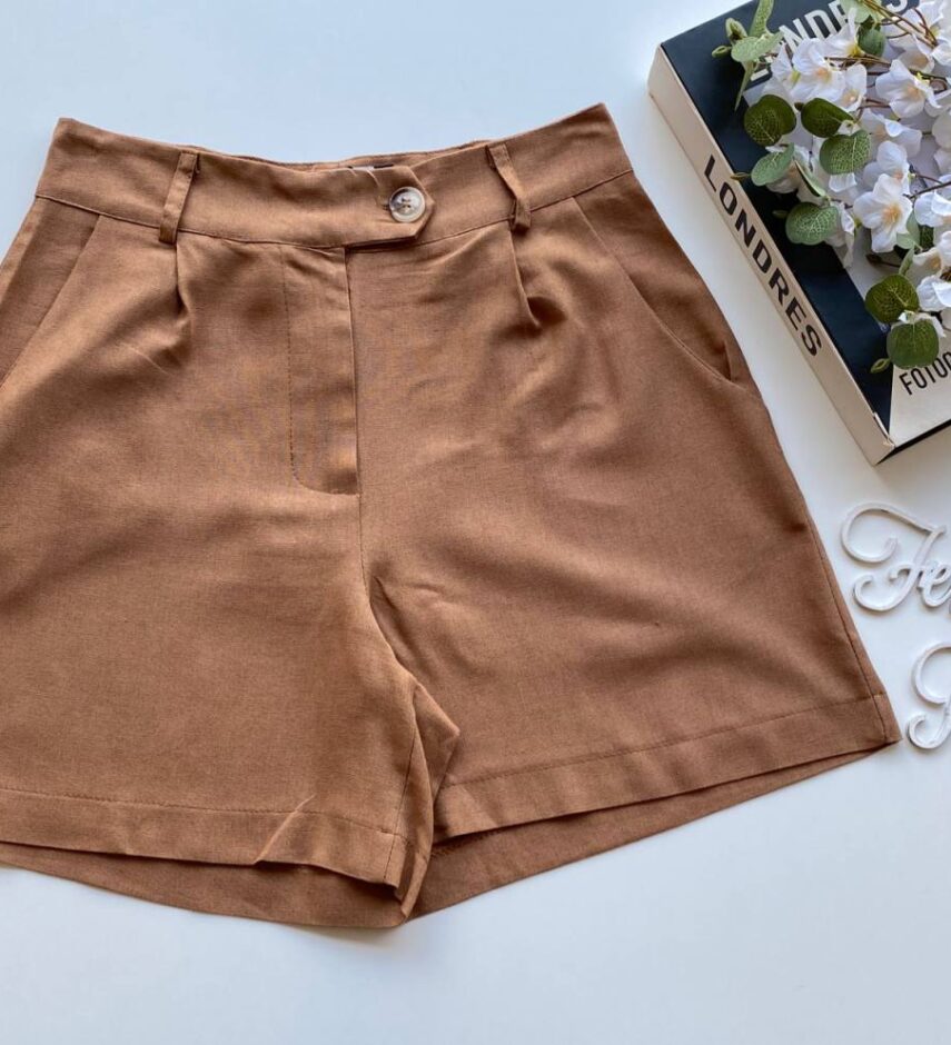 Short Feminino Linho com Bolsos Sabrina Terra - Fernanda Ramos Store