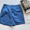 Short Feminino Sarja com Detalhe em Pregas Mariah Azul - Fernanda Ramos Store