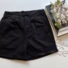 Short Feminino Sarja com Detalhe em Pregas Mariah Preto - Fernanda Ramos Store