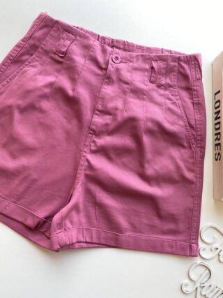 Short Feminino Sarja com Detalhe em Pregas Mariah Rose Escuro - Fernanda Ramos Store